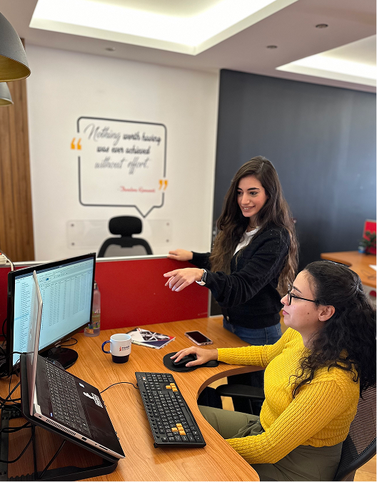 Group of software developers working together on a project