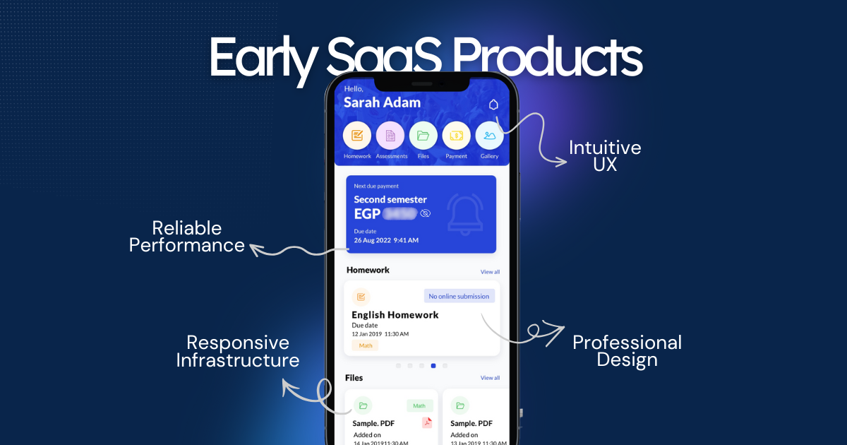 Early SaaS product key features