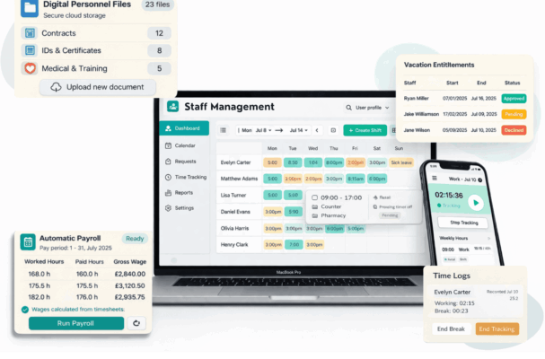 Staff planning and management software