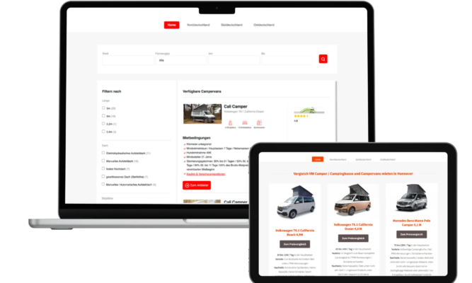Camper Rental Comparison Platform