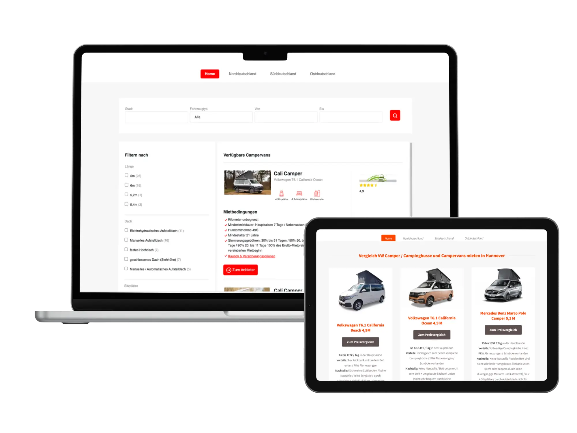 Camper Rental Comparison Platform